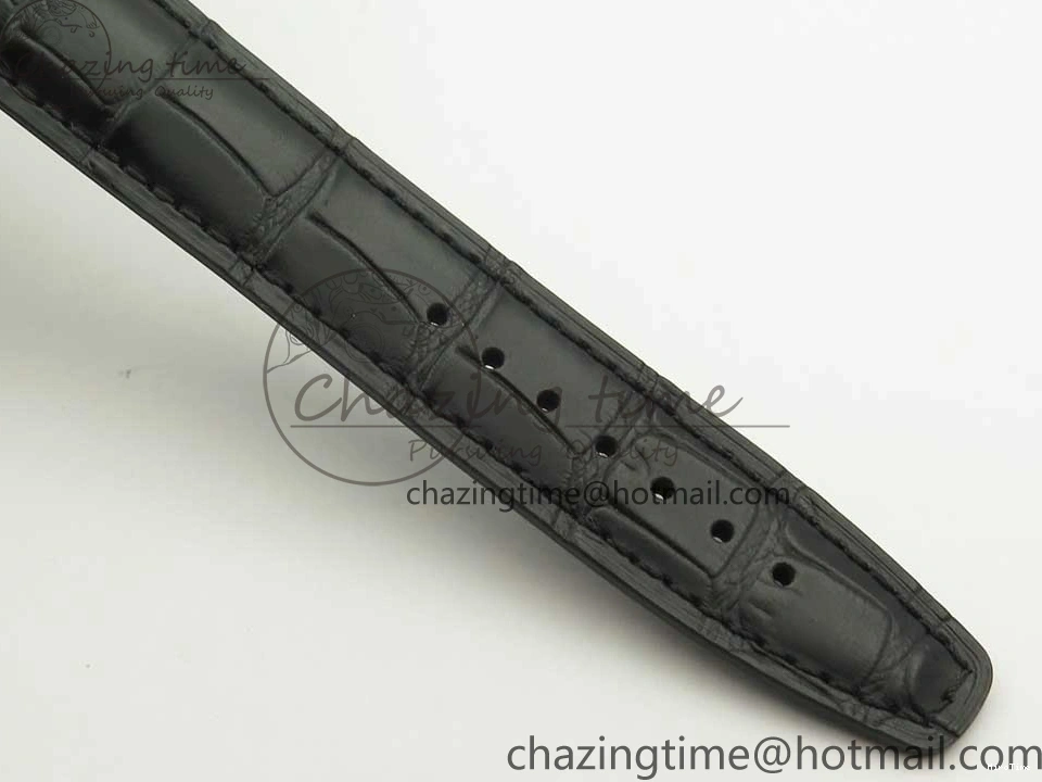 MIROTIME 0129 Snug Portofino IW391022 SS ZK 1:1 Best Edition White Dial Gold Markers On Black Leather Strap A 7130